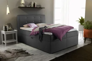 Boxspringbett Schlafzimmerbett MONZA Kunstleder Anthrazit 100x200 cm