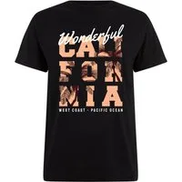 Banco Print-Shirt Herren California – Palmenmotiv Schwarz Weiß California Print