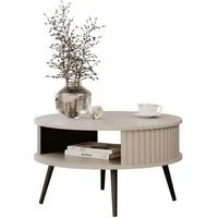 Lookway Couchtisch IVY Runder Sofatisch mit Ablage (1 Tisch), Durchmesser: ⌀ 76 cm