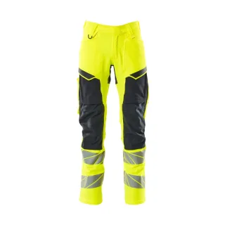 MASCOT Herren Hose mit Knietaschen ACCELERATE SAFE Hi-vis Gelb / Schwarzblau 46 - 19479-711-17010-90C46