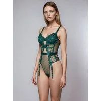 Organza Lingerie Body mit Bügel und Spitze, sexy Dessous, Reizwäsche