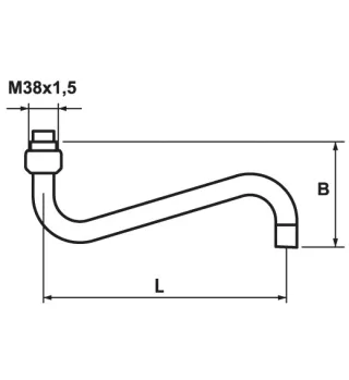 KWC Auslauf GASTRO Wand A200, 3/4" schwbar, chromeline 530366