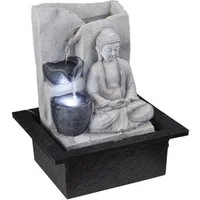 GLOBO LIGHTING Gartenbrunnen, LED Tisch Spring Brunnen Buddha Design Wasser Spiel Wohn Zimmer