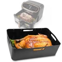 Duronic Silikonform AFL2 für Heißluftfritteuse, Antihaft Silikoneinsatz für Airfryer, Wiederverwendbar, BPA-frei, 32,5 x 21,5 x 9,5 cm