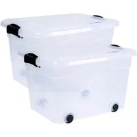 Siena Home Aufbewahrungsbox Anzio (2 St), mit Rollen, Kunststoff
