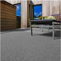 Andiamo Kunstrasen Field, Gesamthöhe 4 mm, Made in Belgium, rechteckig, für Balkon & Terrasse, mit Drainage-Noppen, Nadelfilz-Optik