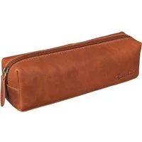 Benthill Federmäppchen Echt Leder Federmappe Leder Vintage Federmäppchen Kosmetiktasche, Reißverschlussfach
