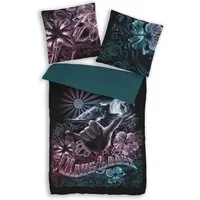 Träumschön Bettwäsche Premium Mako-Satin 135x200 oder 155x220 cm, Hang Loose, Mako-Satin, 2 teilig, mit Reißverschluss, luftig und leichte Sommerbettwäsche
