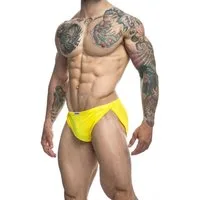Justin + Simon Slip Runnig Shorts Badeshorts - gelb (1-St) Chlorbeständig