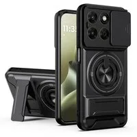 Wigento Handyhülle Magnetisch für Motorola Moto G67 5G Camshield Stand Magnetisch Case 6,78 Zoll, Magnetisch, Camshield, Standfunktion