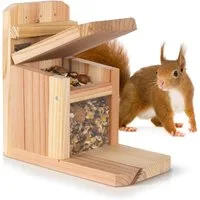Waldfunk Futterstation Eichhörnchen Wetterfestes Futterhaus, Holz, 23 x 13 x 23 cm
