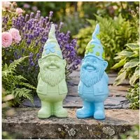 Levandeo® Dekofigur, 2er Set Gartenzwerg H27cm Deko Figuren Wichtel Kunstharz Gartendeko