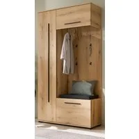 Furn.Design Kompaktgarderobe Design-D (Garderobe Komplett-Set in Evoke Eiche, 111 x 200 cm) viel Stauraum auf wenig Fläche, mit Soft-Close