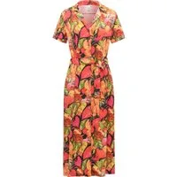 Ragwear Sommerkleid Sawira Long Print Gemustertes Midikleid mit Knopfleiste