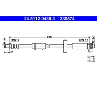ATE Bremsschlauch vorne 24.5112-0436.3 Citroen C25 Fiat Ducato Talento Peugeot J5