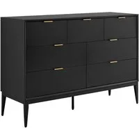Leonique Kommode Lavisha, FSC-zertifiziertes Holz kombiniert Melamin, verchromten Metallgriffen