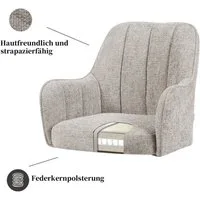 DUBI Möbel Polsterstuhl THOMAS-ZARA, 360° drehbar mit Federkernpolsterung