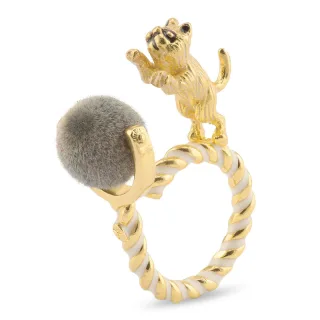 Katzen Ring vergoldet