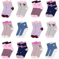 L&K-II Langsocken 2803-2809 (Beutel, 10/12 Paar) Mädchen Socken aus Baumwolle