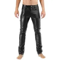 BOCKLE Lederhose Bockle® NEW 411 Leather Jeans Herren Lederhose Echtleder Rind
