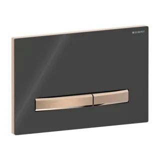 Geberit Sigma 50 Square Betätigungsplatte 115670DW2 Deckplatte schwarz, Platte/Taste rotgold, für 2-Mengen-Spülung