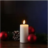 Deluxe Homeart LED-Kerze Mia Deluxe Echtwachs flackernd Wachsspiegel H: 10cm D: 5cm weiß, LED Classic, warmweiß (2100K bis 3000K)