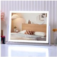 GIMBELEN Schminkspiegel mit Beleuchtung 42x31 cm Schminkspiegel (1-St), 3 Farbtemperaturen, Dimmer, 360° Drehung, Touch, USB-C, 3X Zoom