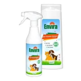 Envira Anti-Parasiten-Set für Hunde & Katzen - Schutz vor Zecken, Flöhen & Larven