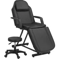 DARDVORLAG Massageliege Kosmetikliege, Therapieliege, Tattooliege, Schönheitsbett mit Hocker (Set, 2-St), dicke Polster aus hochdichtem Schaumstoff, abnehmbare Kopfstütze
