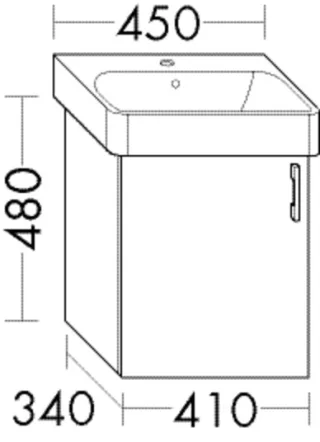 Burgbad Waschtischunterschrank System 30 Preisgruppe 3 Diago 480x410x340 Trend- oder RAL-Farbe Matt WZEY041RF5347
