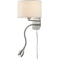 TRIO Leuchten LED Wandleuchte mit Leselampe & Schalter Höhe 23,5cm, dimmbar, LED fest integriert, LED wechselbar, Warmweiß, innen Wand-Lampe mit Kabel und Stecker, Nachttischlampe Bett