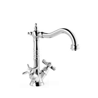 Tres 2 Griff Waschtischarmatur Mit Griff G3/8" flexible Anschlussschläuche, 24210902 24210902
