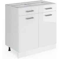 Vicco Unterschrank R-Line, Weiß Hochglanz/Weiß, 80 cm ohne Arbeitsplatte (1-St)