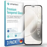 smartect Displayschutzglas Schutzglas Panzerfolie Klar für Honor 400 Lite 5G, Set, 3 Stück, Schutzfolie Glasschutz Bildschirm