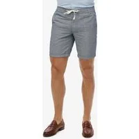 Superdry Shorts MERCHANT LINEN SHORT aus Leinen und Baumwolle, Straight Fit, gestreiftes Design, knielang