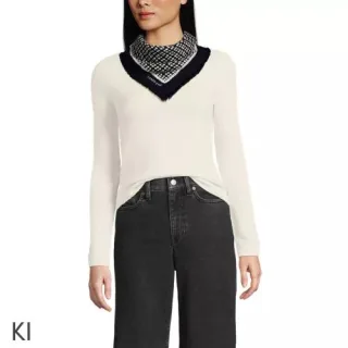 Gemusterter Karreeschal aus Wolle für Damen, Damen, size: regular, Braun, Wolle, by Lands' End