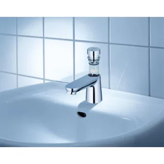 Grohe Euroeco CT Selbstschluß Standventil 36265000 chrom, Markierung blau/rot