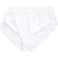 Ulla Popken Slip Midislips 2er-Pack seitlicher Spitzeneinsatz