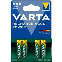VARTA VARTA Akku, AAA, wiederaufladbar, 4 Stück, 1000mAh, vorgeladen Akku Varta RECHARGE ACCU Power 1000 mAH AAA MICRO NiMH (1,2 V)
