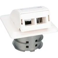 FTTH Glasfaser Unterputz-Wandanschlussdose, 2 Ports weiß, für SC- und LC-Adapter