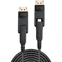 Fibre Optic Hybrid Mini DisplayPort 1.4 Kabel schwarz, 10 Meter, mit abnehmbaren DisplayPort-Steckern