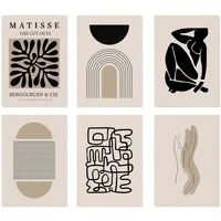 JUSTGOODMOOD Poster Minimalistisch Matisse Cut Outs und Linienformen als Deko Print ohne R, A (1 St)