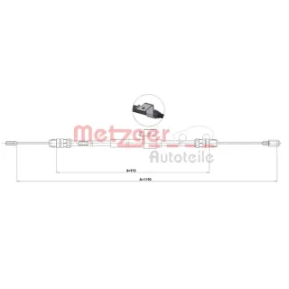 Metzger Handbremsseil hinten rechts Ford Transit 2,0 2,2 TDCi 1.FD021