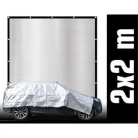 AMANKA Sonnensegel 2 x 2 m Alu Schattennetz für Auto & Garten - Alunetz mit Hitzeschutz, Aluminium Sonnenschutz Plane - Schattenspender für Hund & Camping
