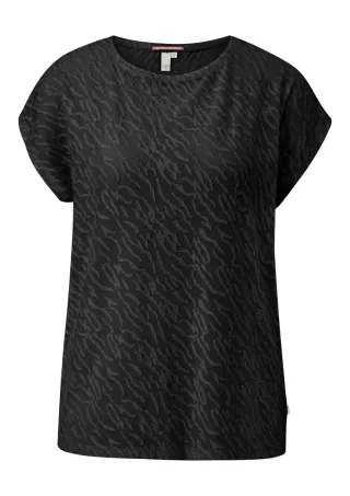 Q/S designed by - Leicht transparentes Oversize-Shirt schwarz - Gr. - S