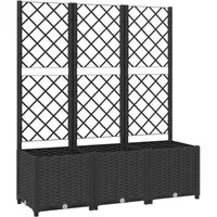 vidaXL Pflanzkübel, Pflanzkasten mit Spalier Schwarz 120x40x136 cm PP