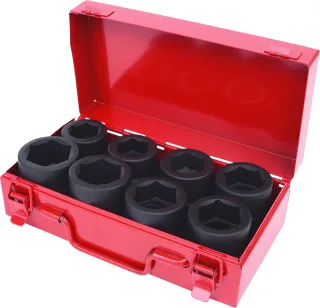 KS Tools 1" Sechskant-Kraft-Stecknuss-Satz, kurz, 8-tlg - 515.0610