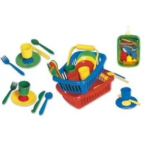 Dohany Spielgeschirr Picknickkorb Spielzeug Set 16-tlg. mit Geschirr, (Set)