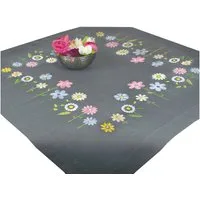 Delindo Lifestyle Kreativset Handarbeits-Stickpackung - Sticken im Spannstich - Blumenwiese, Sticktechnik: Spannstich