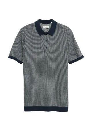s.Oliver Red Label - Strickpolo blau/weiß - Gr. - XL